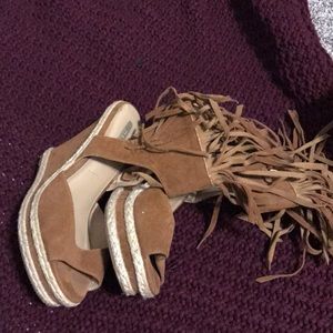 Moccasin sandal heels